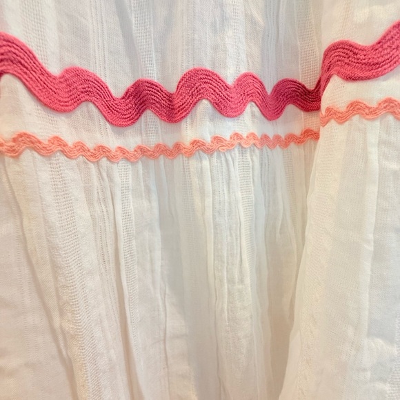 CELINA MOON Flavia White and Pink Cotton Maxi Dress - Picture 5 of 10